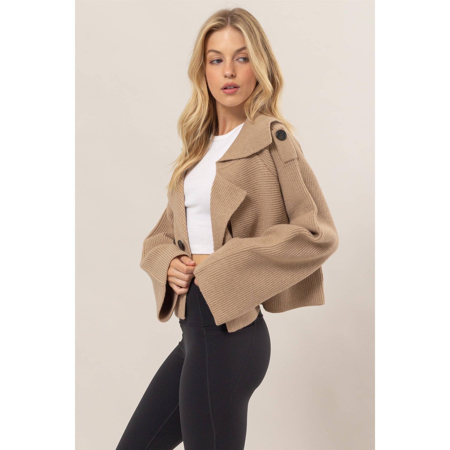 Double Breast Sweater Trench Jacket