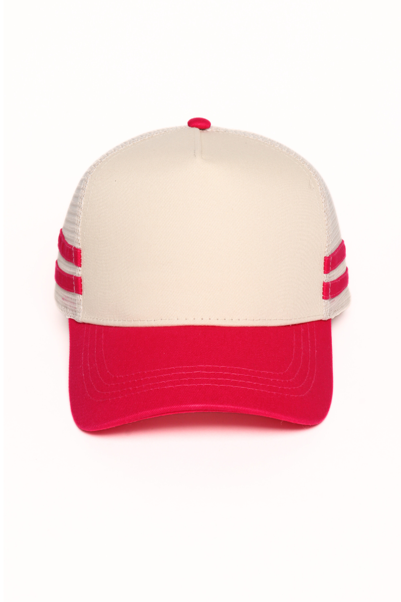 Retro Stripe Mesh Trucker Cap