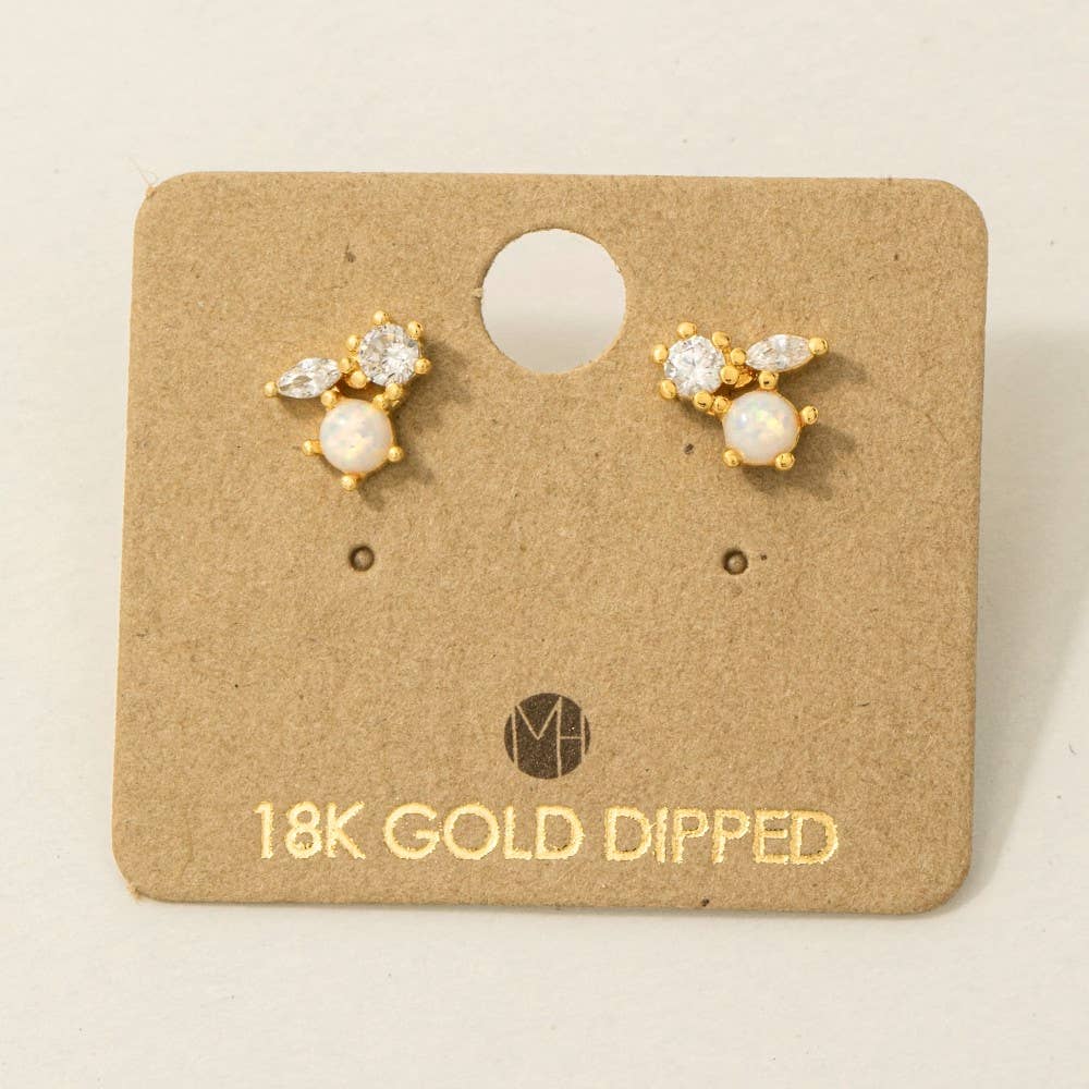 Mini Triple Rhinestone Stud Earring