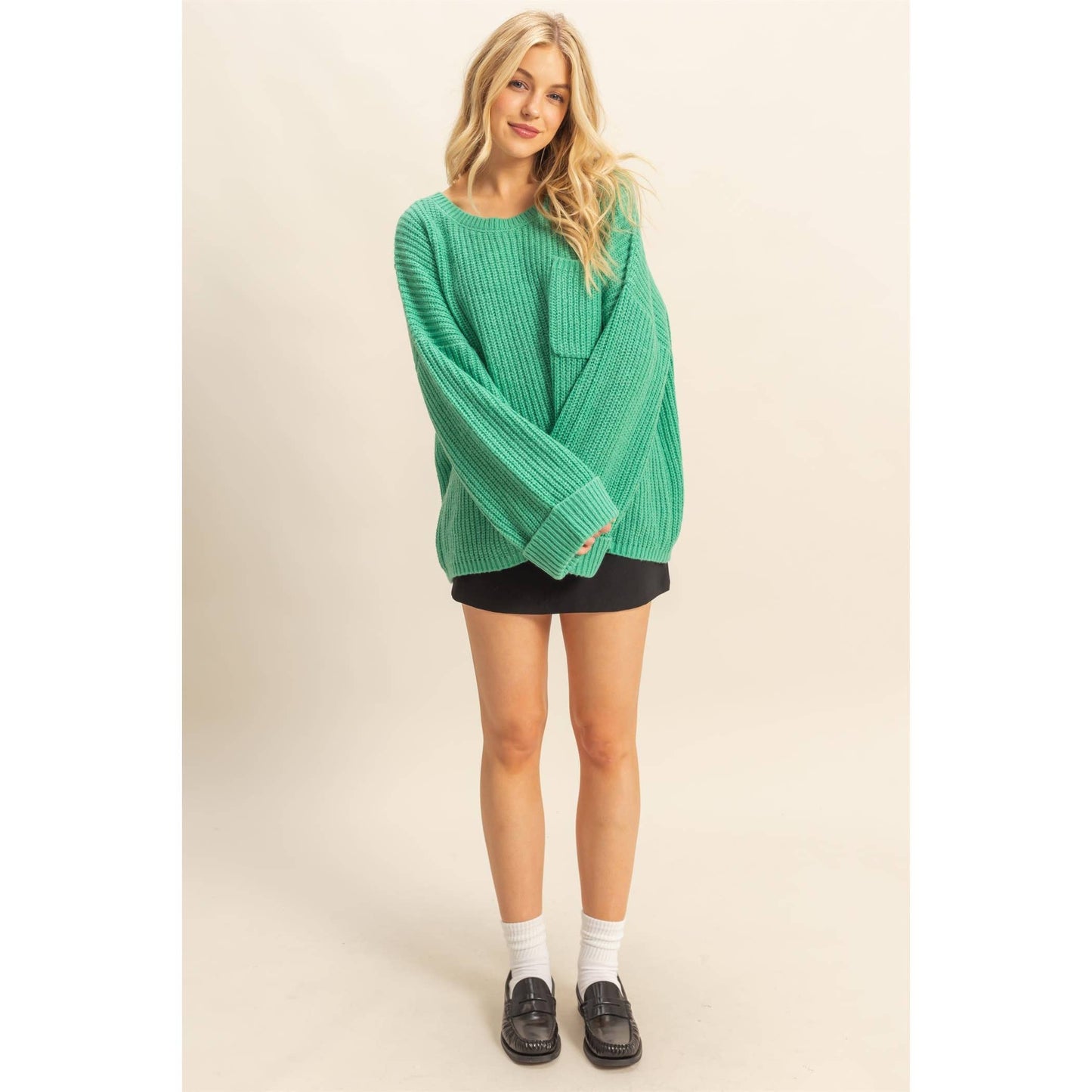 Oversized Casual Ribbed Knit Sweater