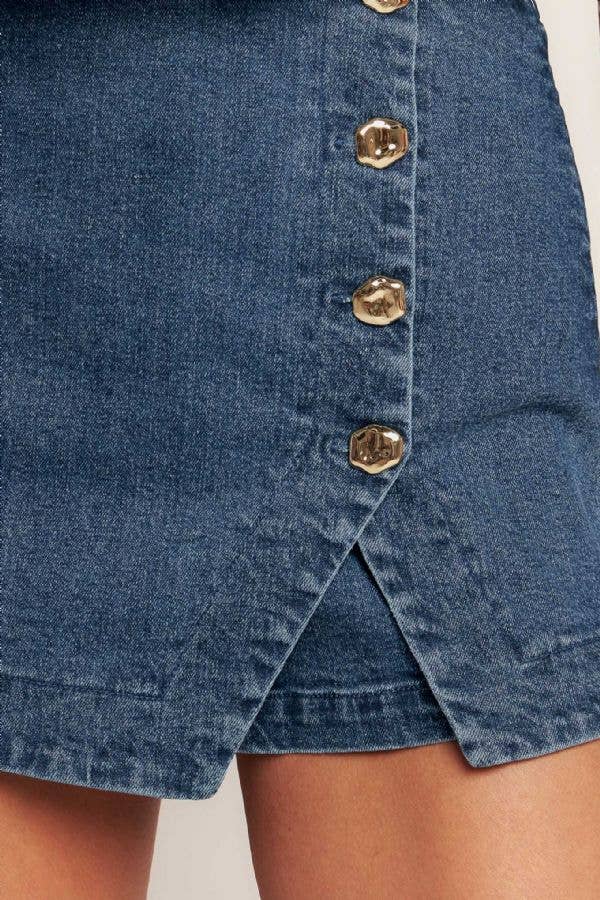 A washed denim skort - IP9158