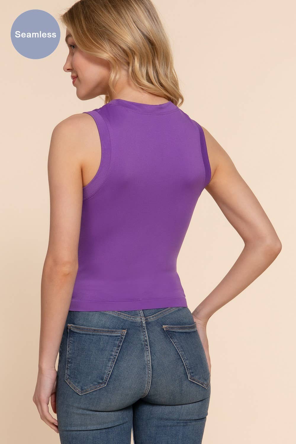 Crew Neck Seamless Tank Top
