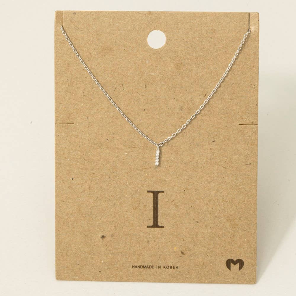 Mini Rhinestone Initial Necklace