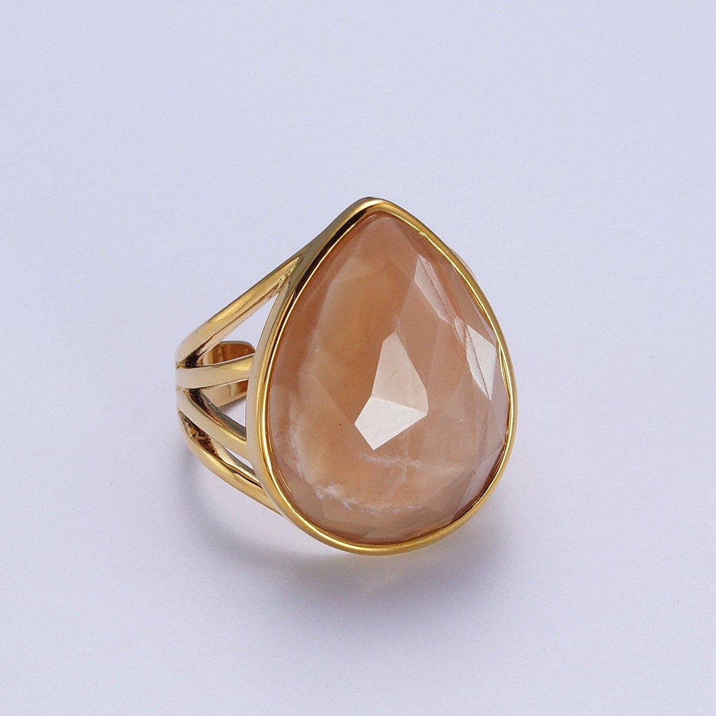 Colorful Teardrop Gemstone Ring Y446 ~Y451, Y459, Y480, Y481