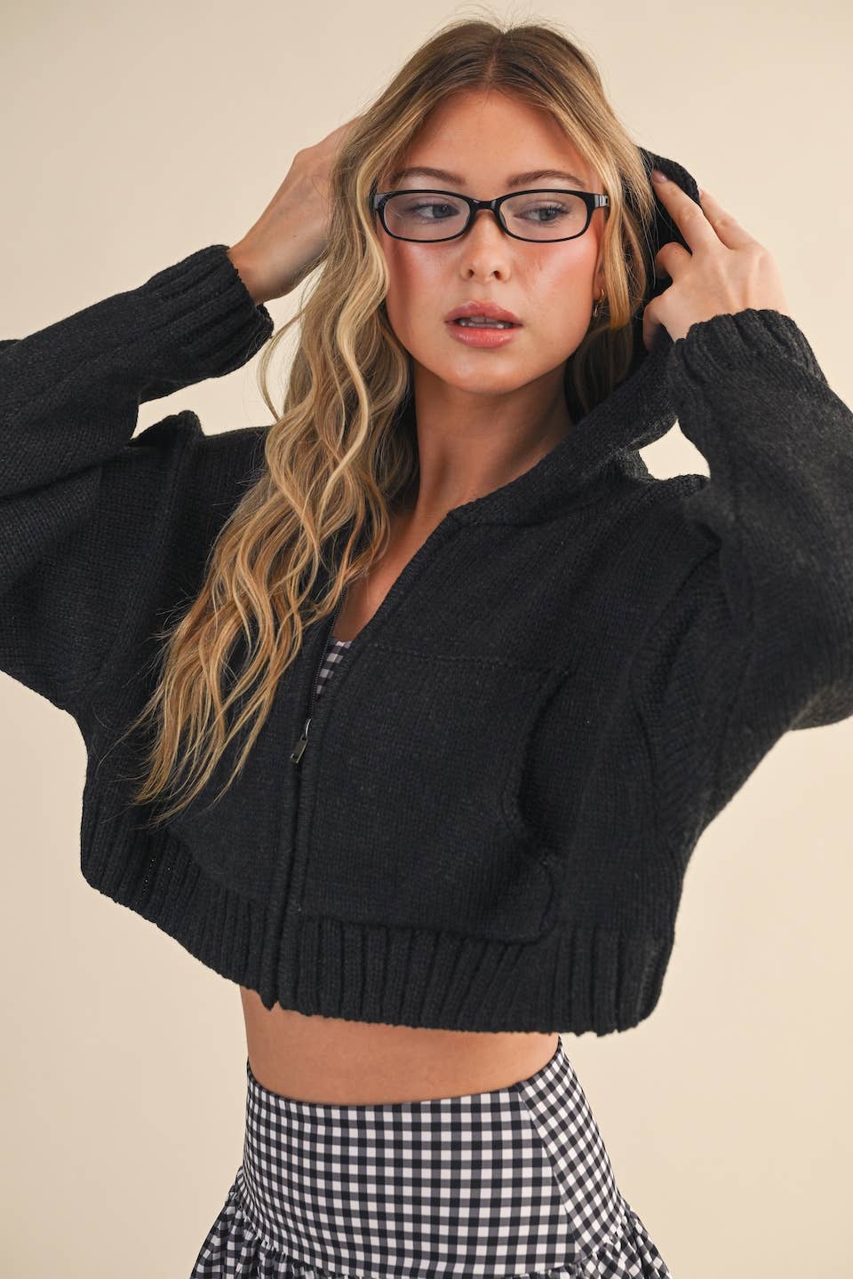 Knit Zip Up Hoodie Sweater