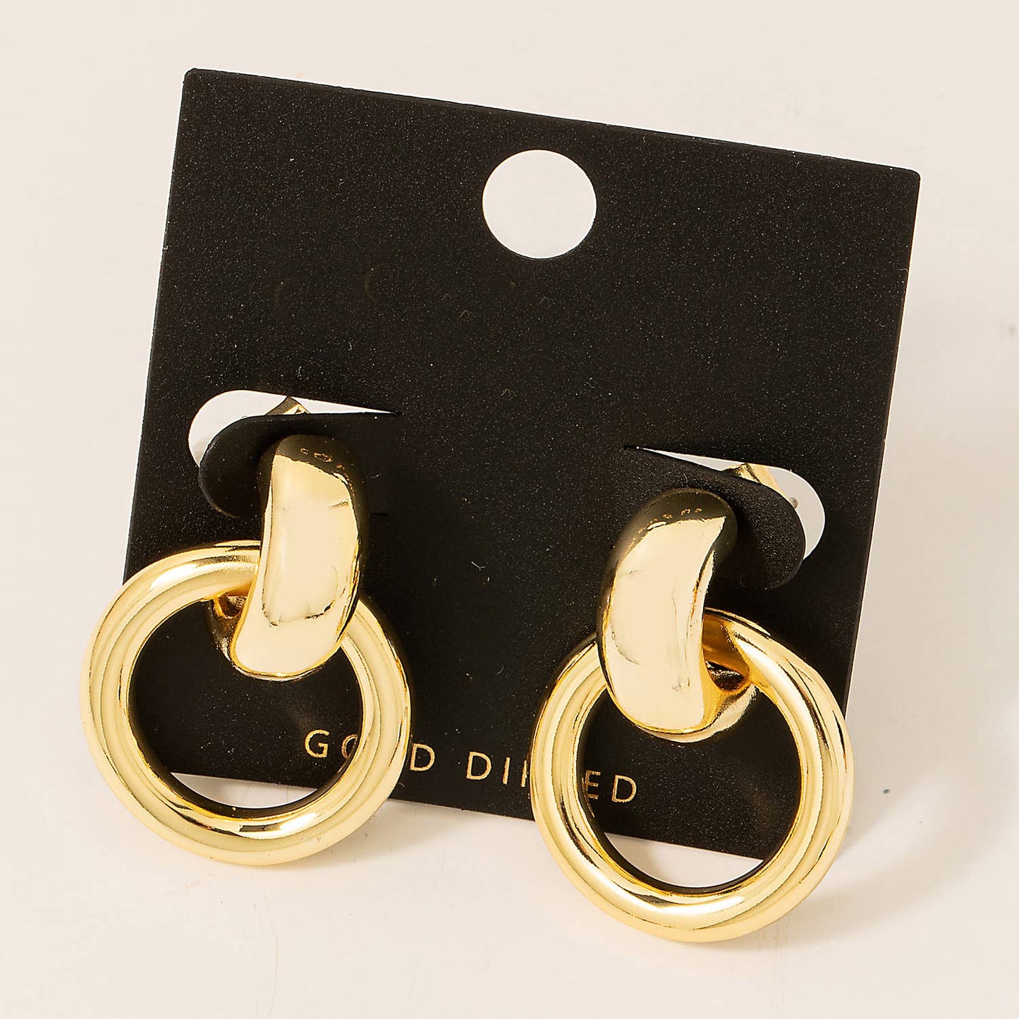 Gold Dipped Door Knocker Dangle Earrings