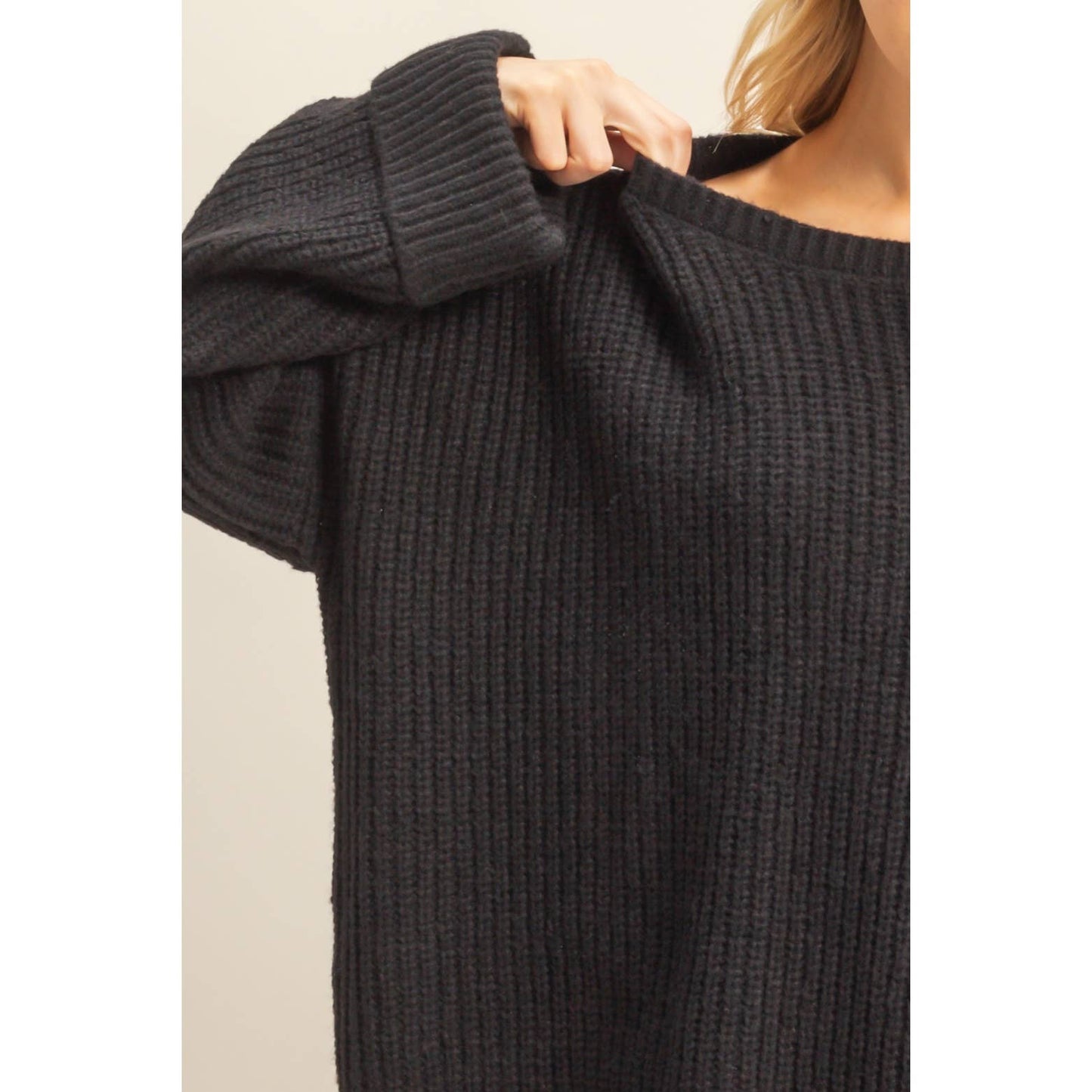 Oversized Casual Ribbed Knit Sweater