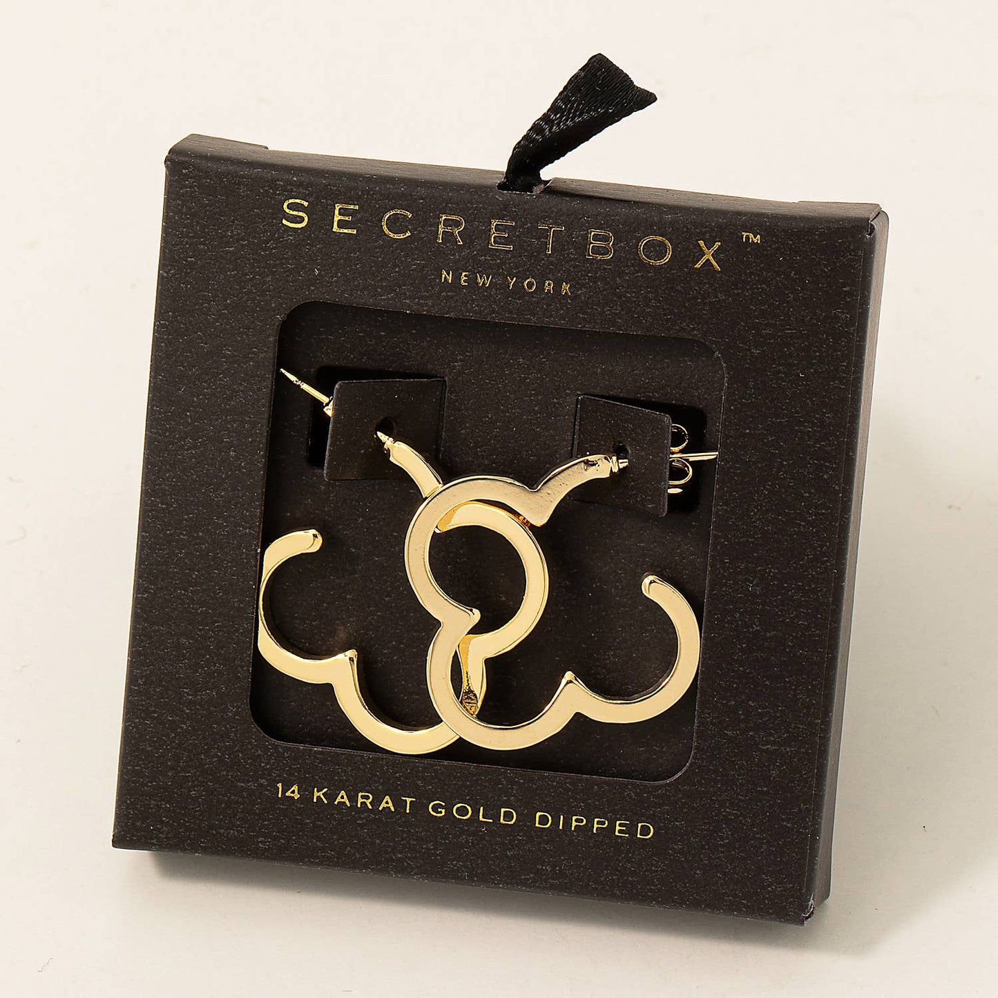 Gold Dipped Clover Hoop Earrings