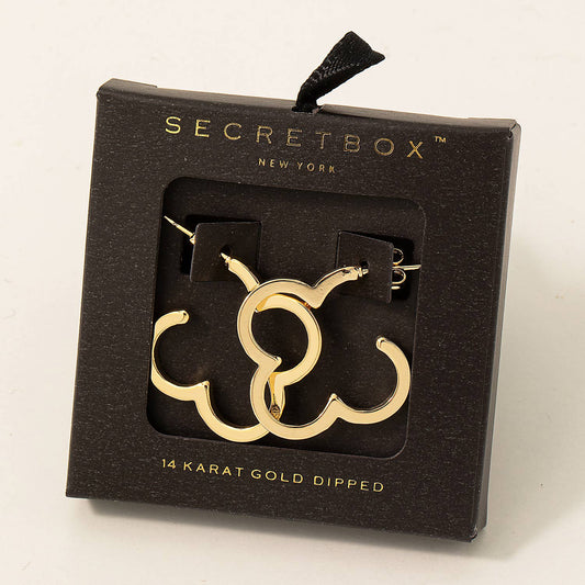 Gold Dipped Clover Hoop Earrings
