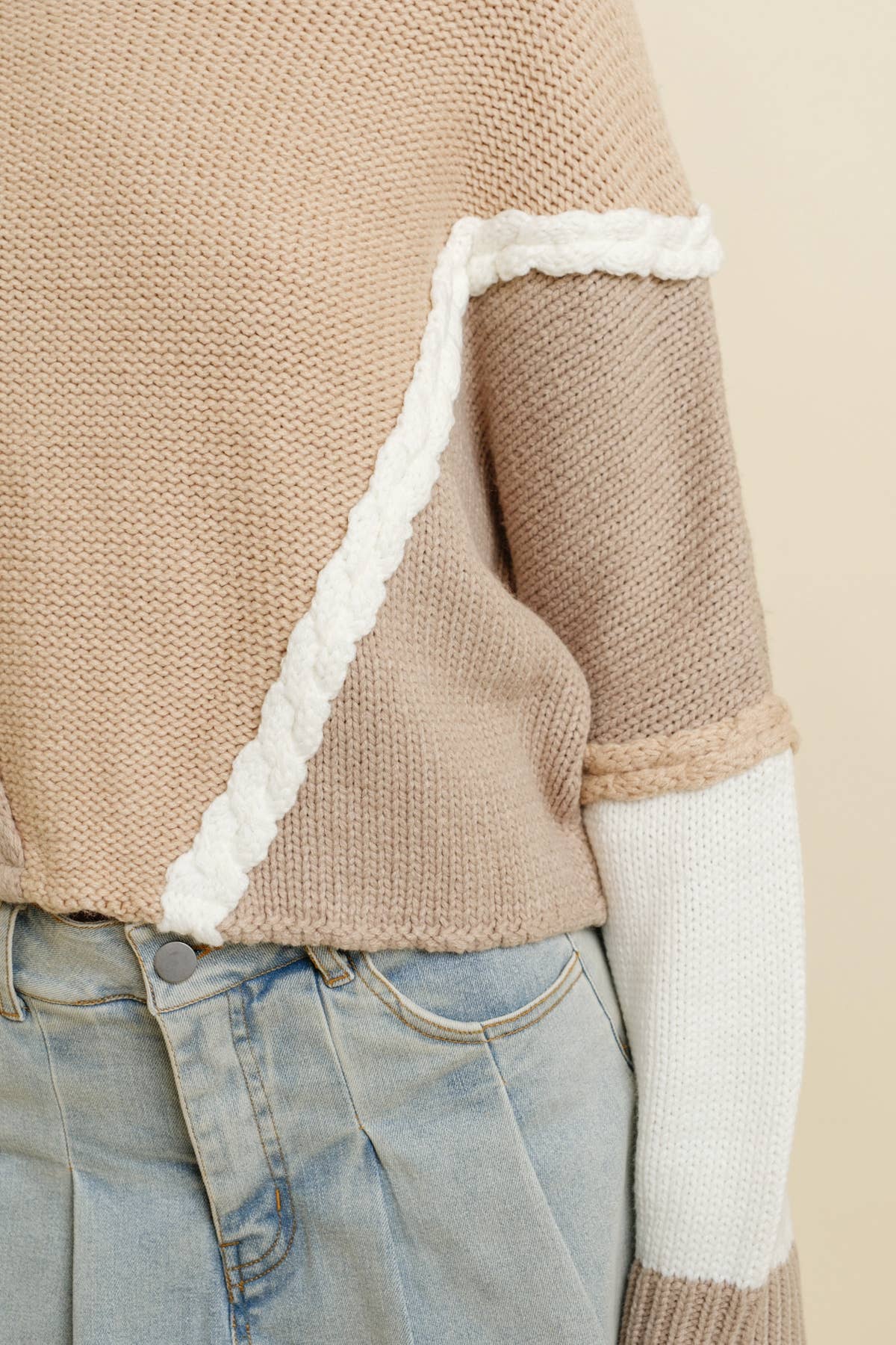CSW15269J - 2 TONE CONTRAST SWEATER