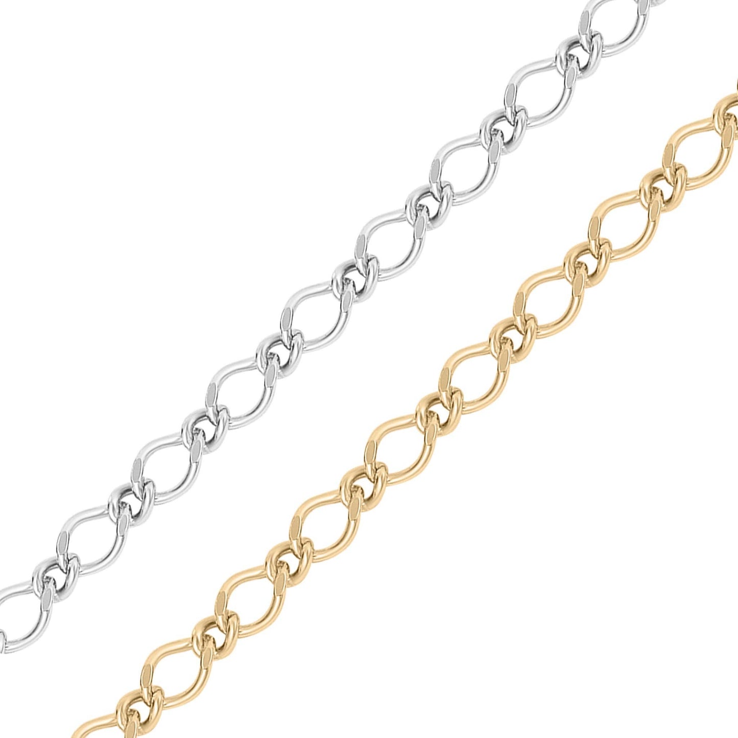 Sterling Silver Figaro Permanent Jewelry Chain by The Foot