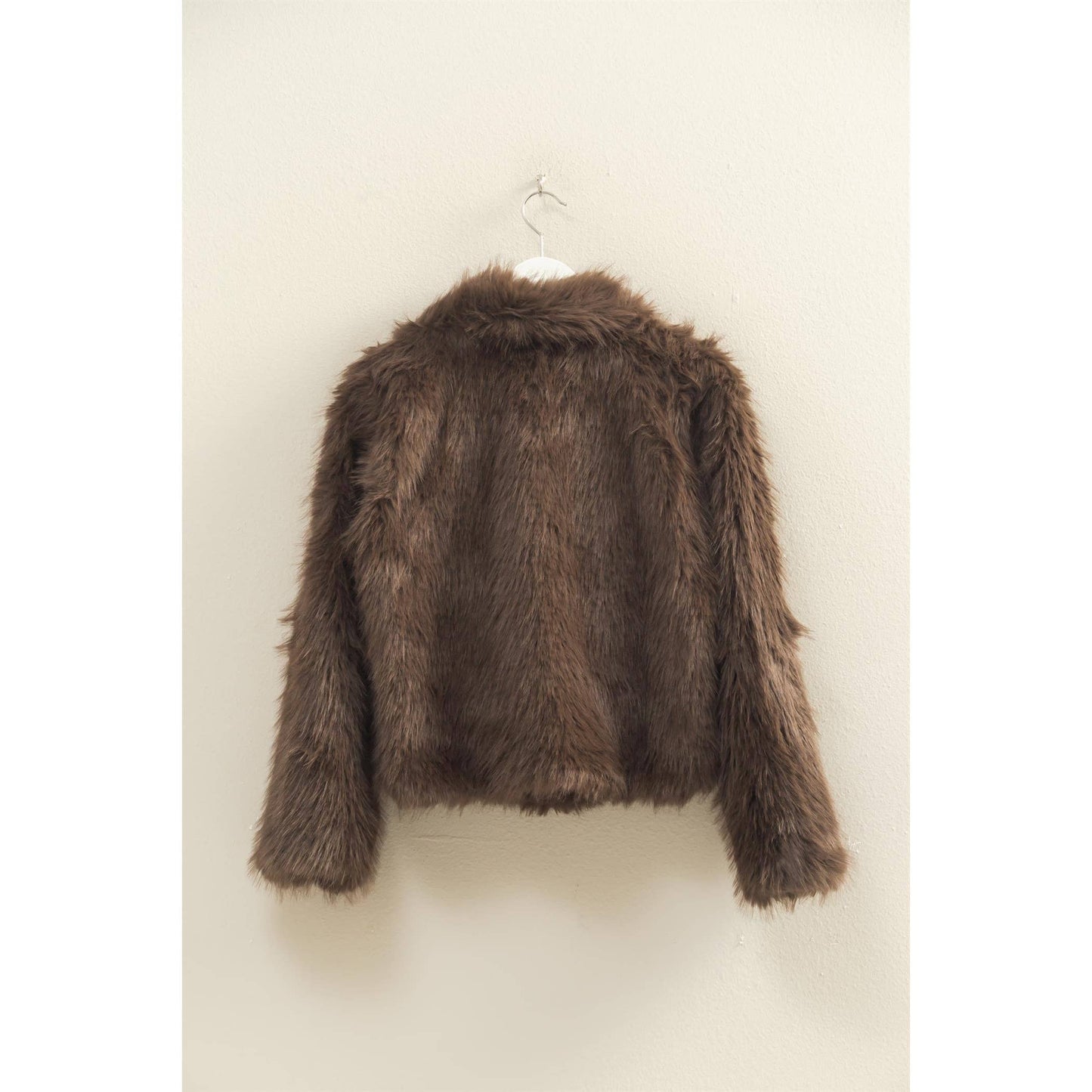 Shawl Collar Faux Fur Jacket