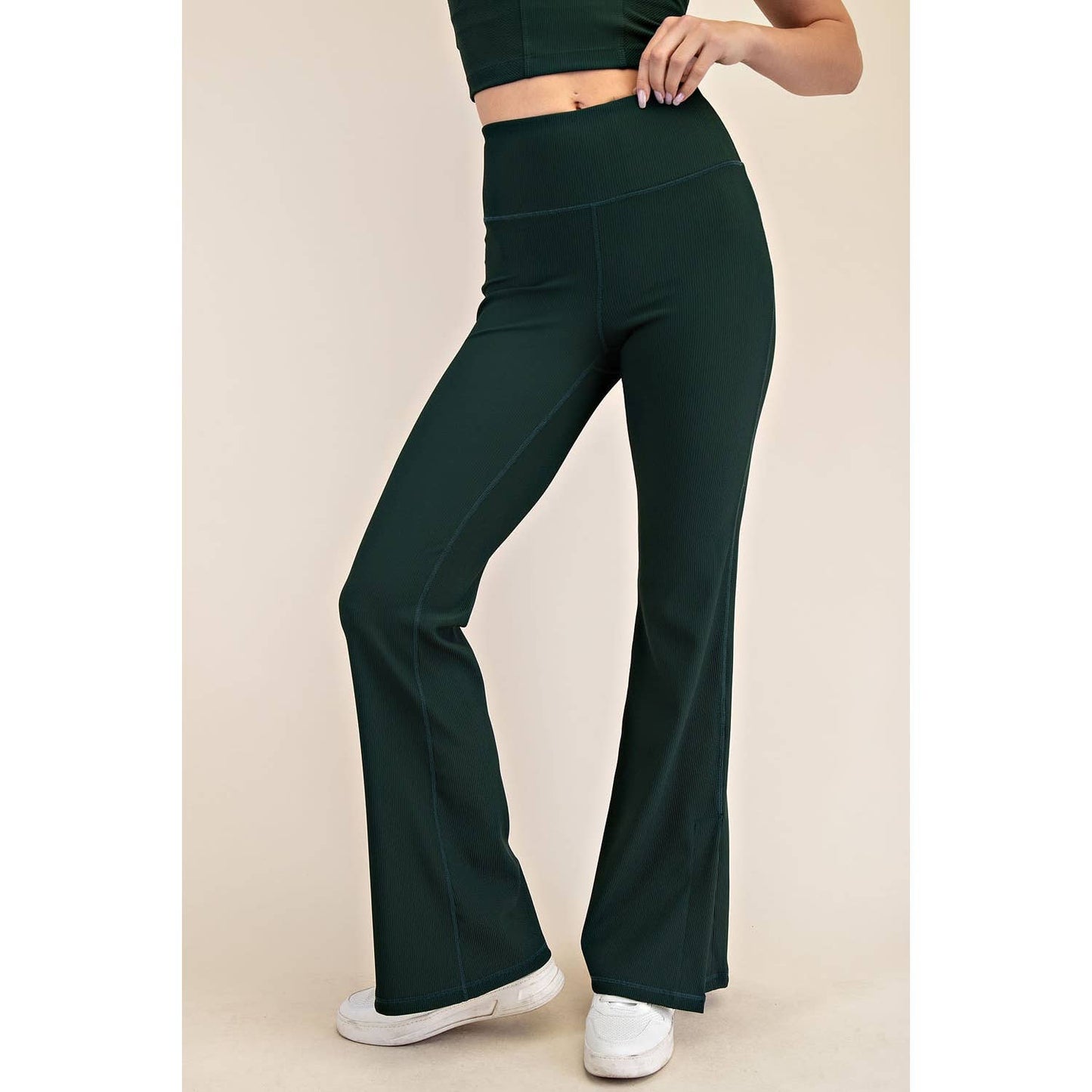 NYLON RIB FLARE LEGGINGS