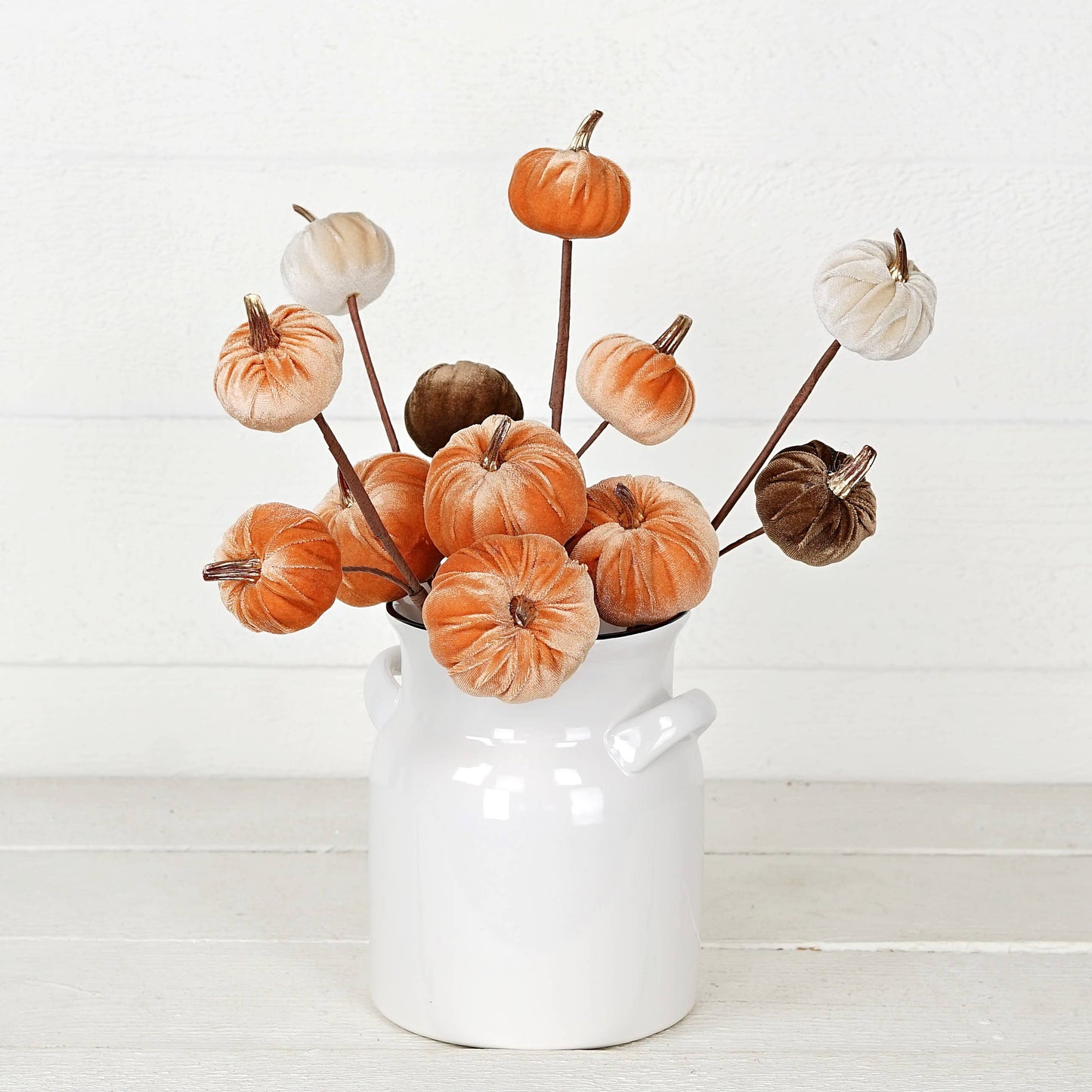 31350-15-inch Pick with mixed Velvet gold stem pumpkins