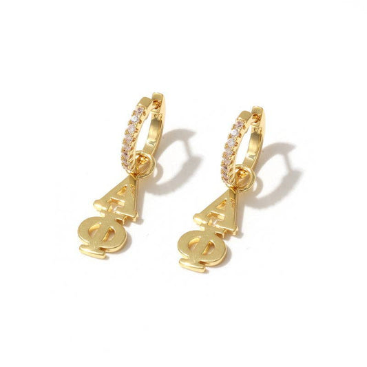 E208 - AP - Alpha Phi Greek Letter Earrings
