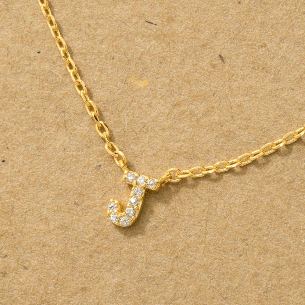 Mini Rhinestone Initial Necklace