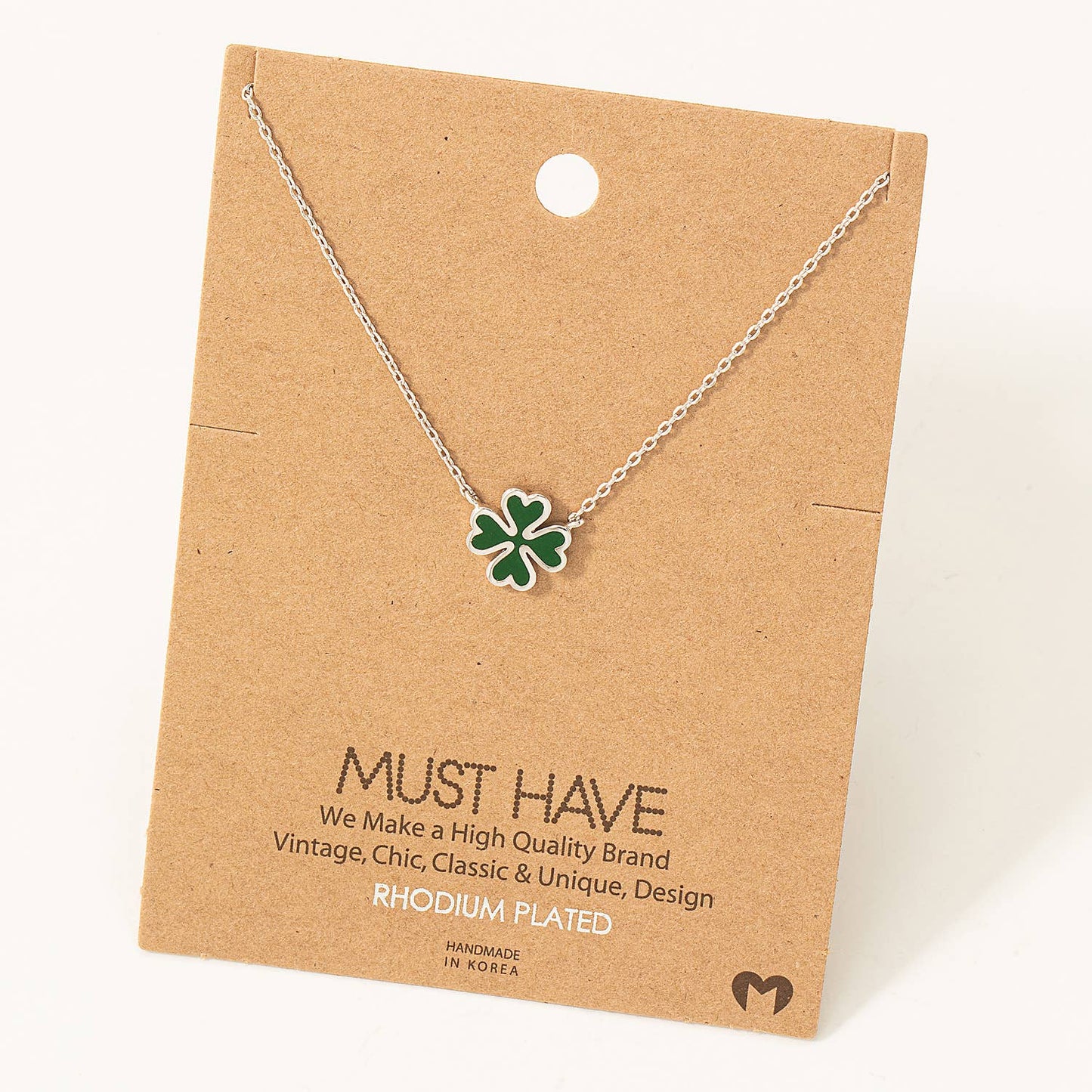 Green Clover Charm Necklace