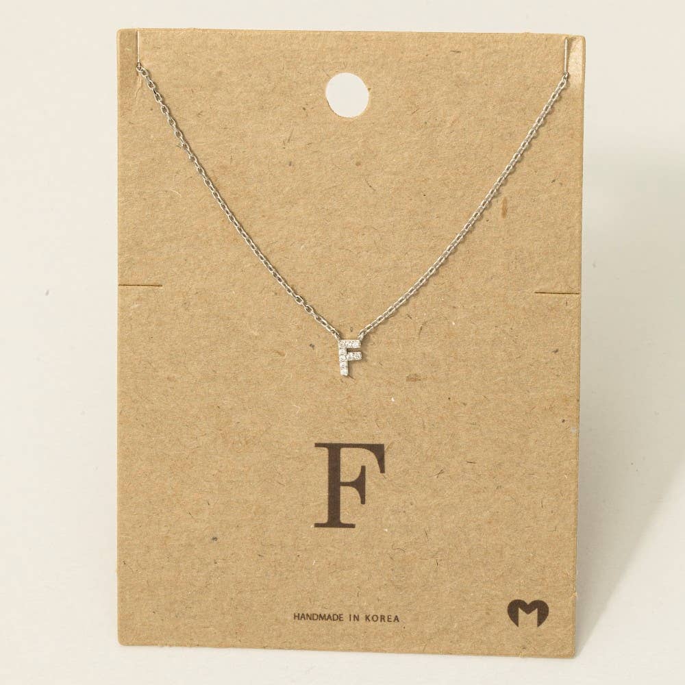 Mini Rhinestone Initial Necklace