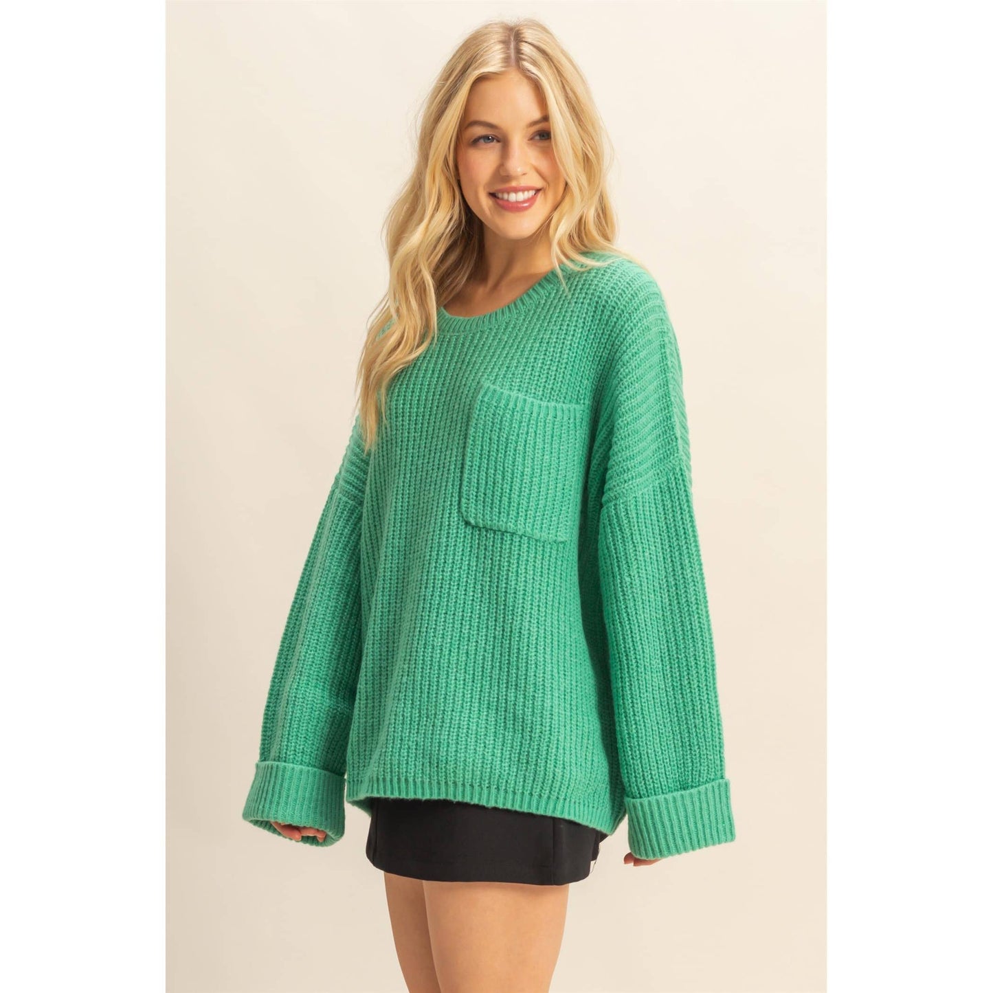 Oversized Casual Ribbed Knit Sweater