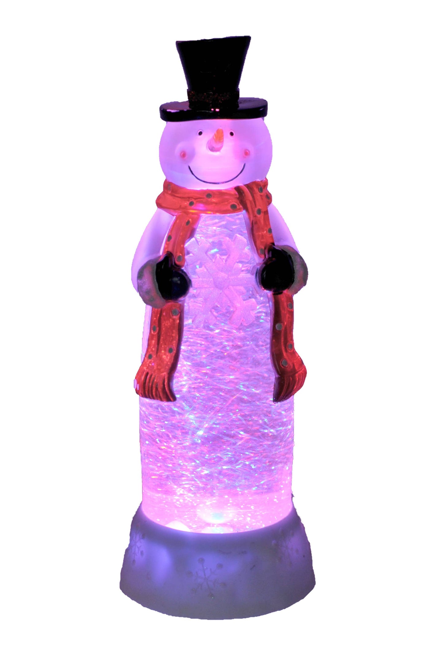 White LED Snowman Snow Globe
