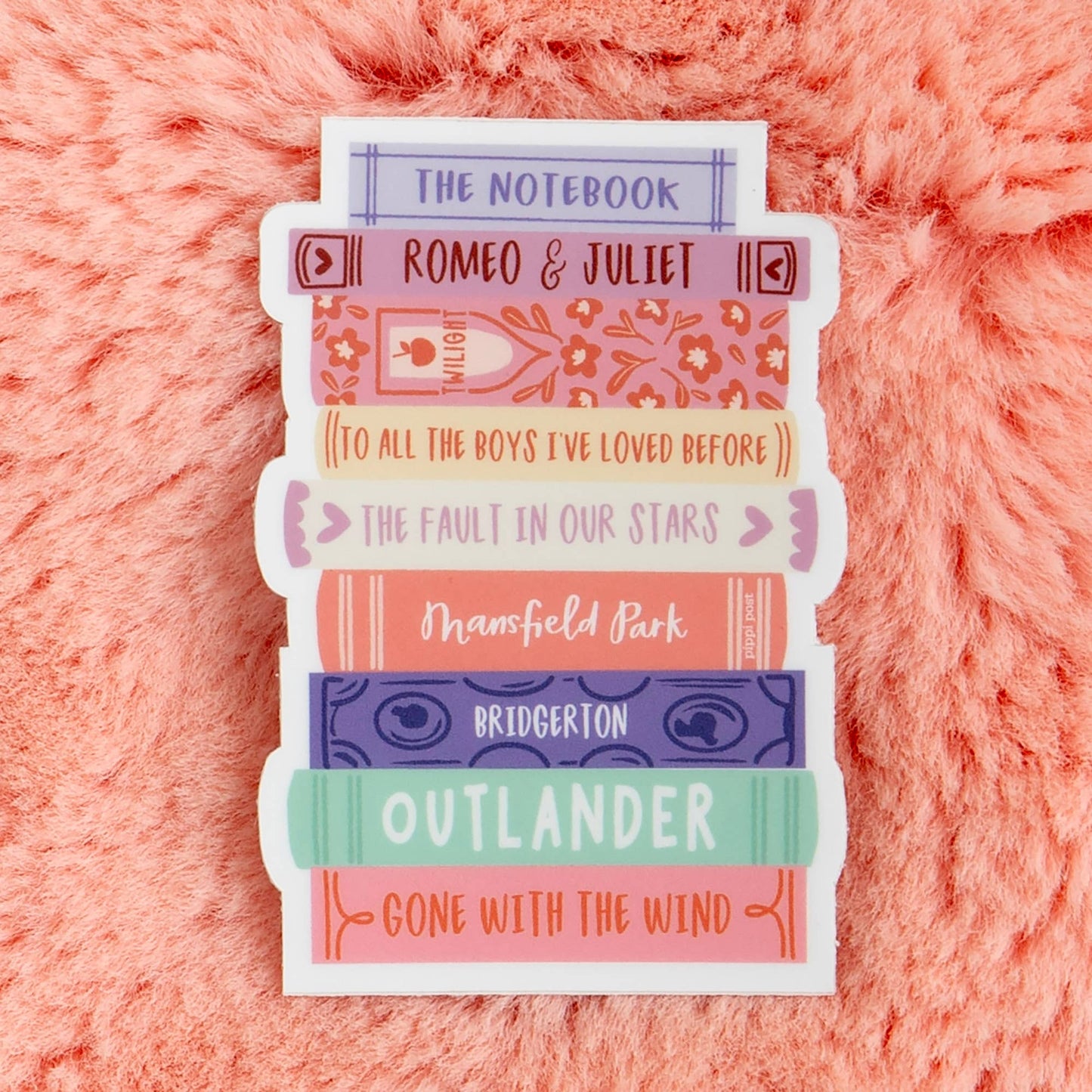 Romance Novels Book Stack Decal Sticker