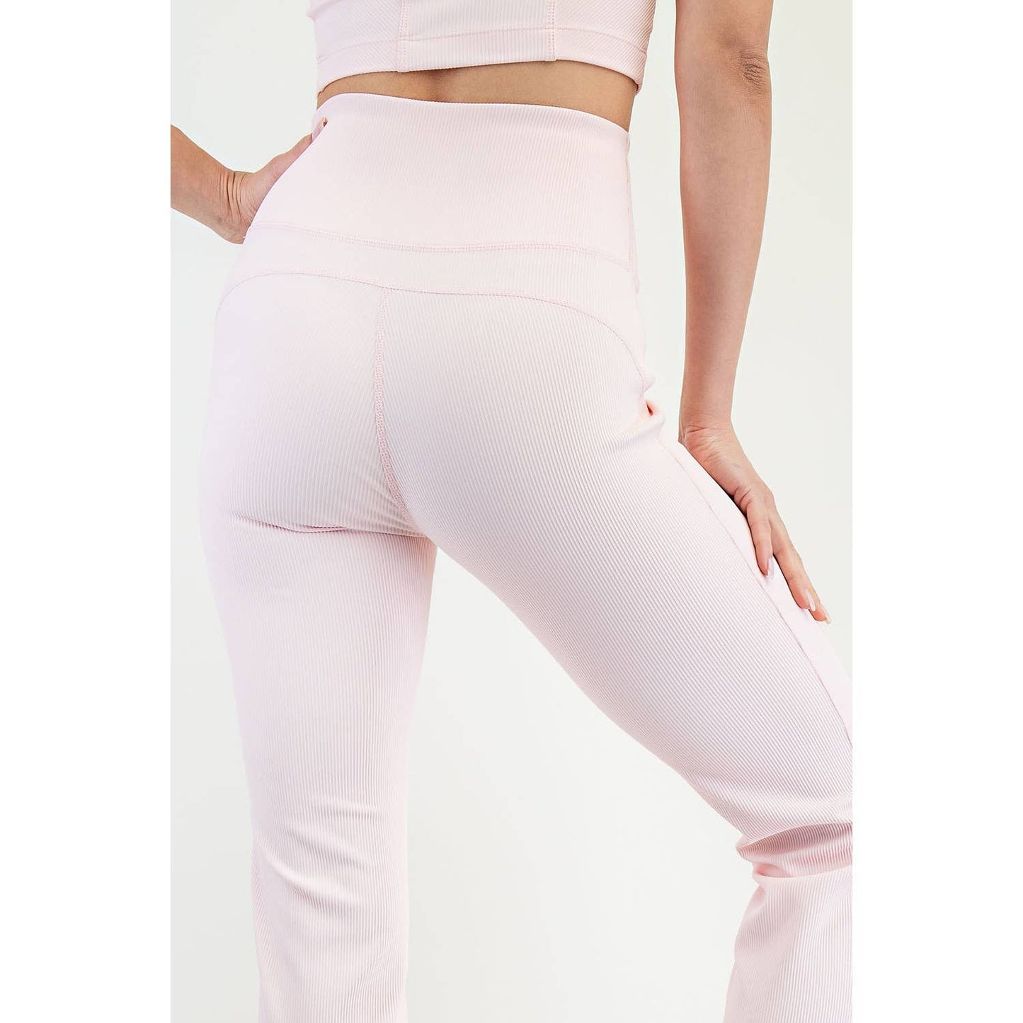 NYLON RIB FLARE LEGGINGS