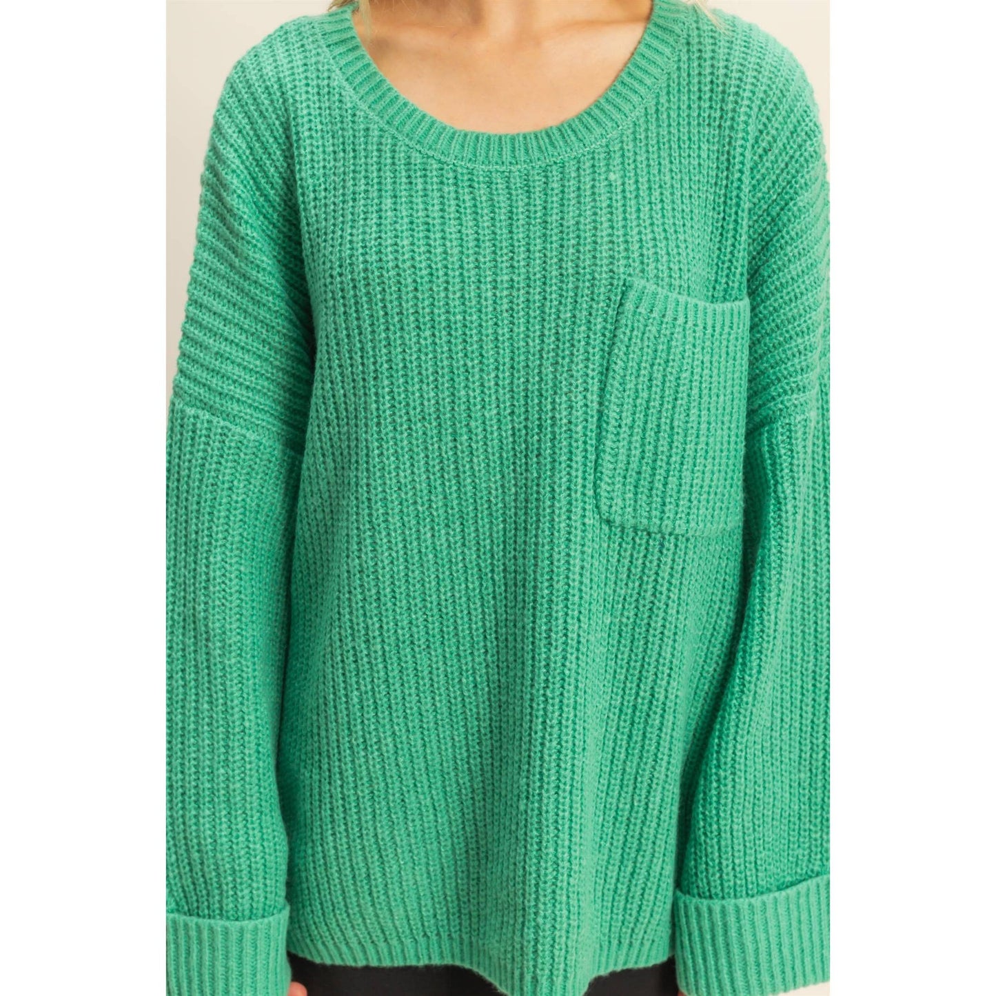 Oversized Casual Ribbed Knit Sweater