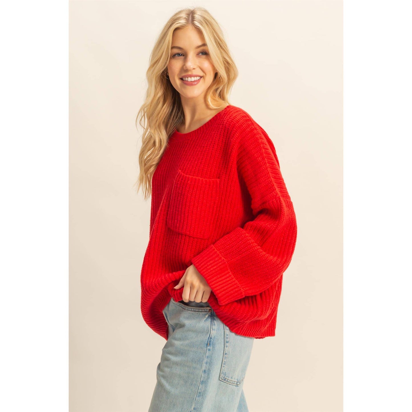 Oversized Casual Ribbed Knit Sweater