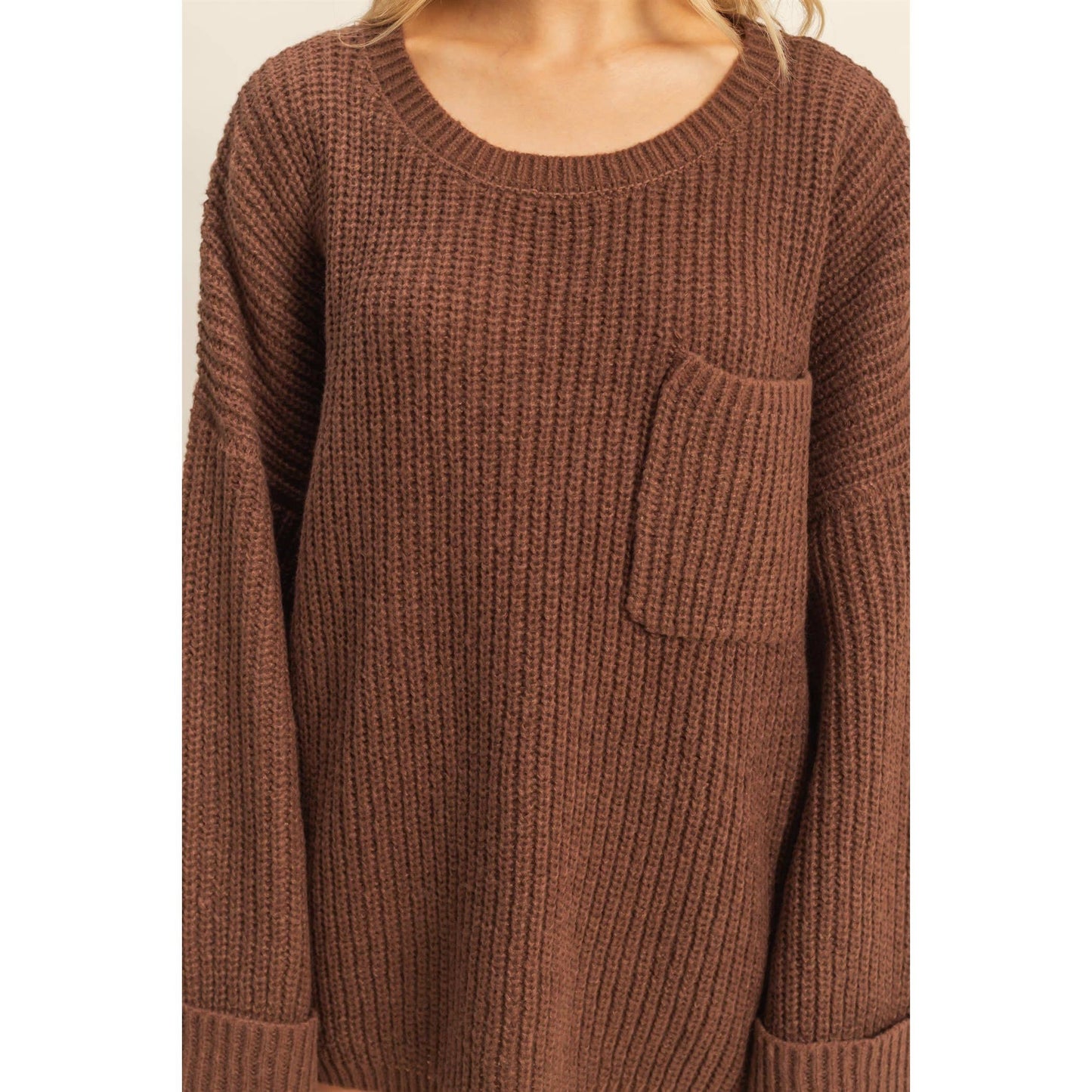 Oversized Casual Ribbed Knit Sweater