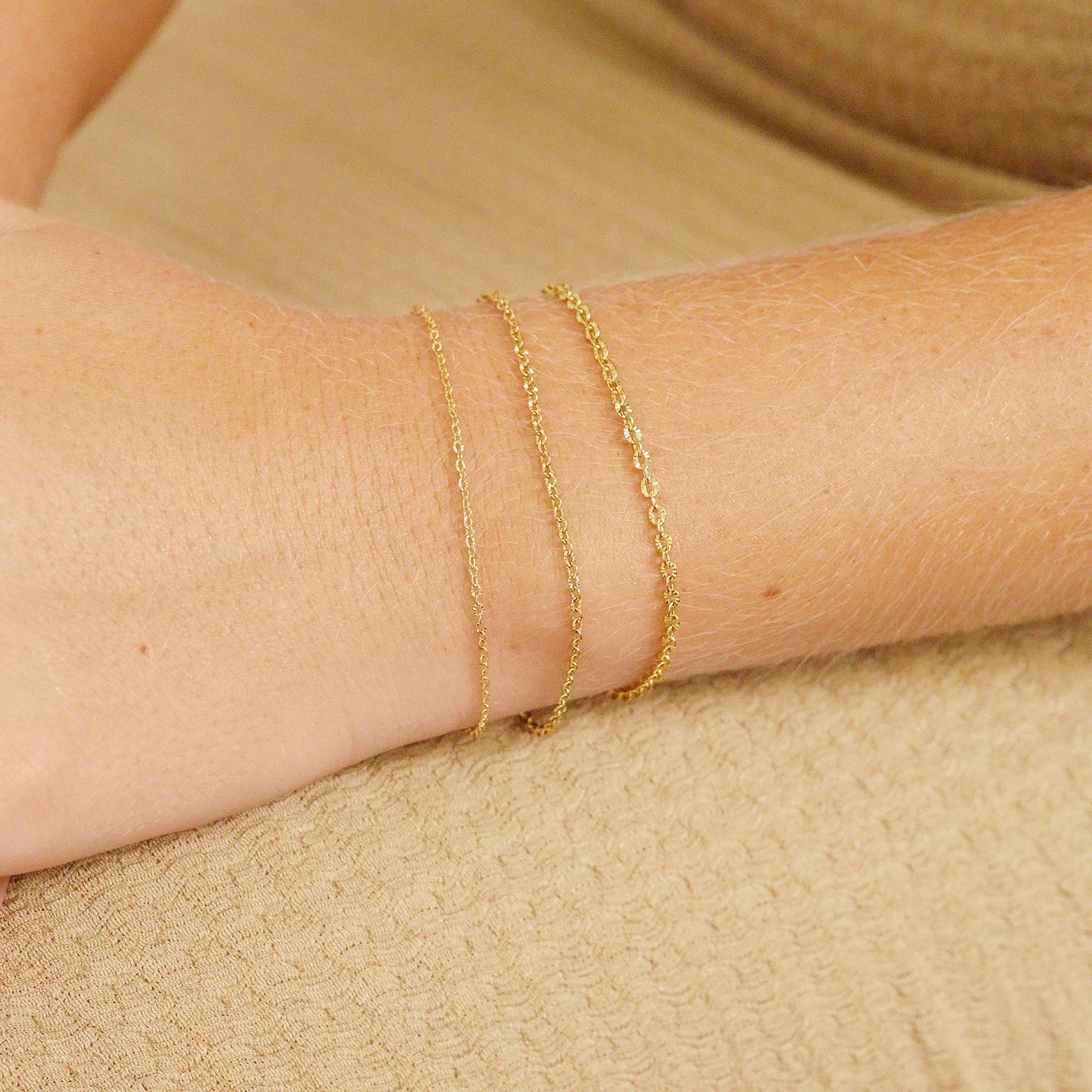 18K Gold PVD Stainless Steel Crimped Oval Chain - By The Foot / SPL1030