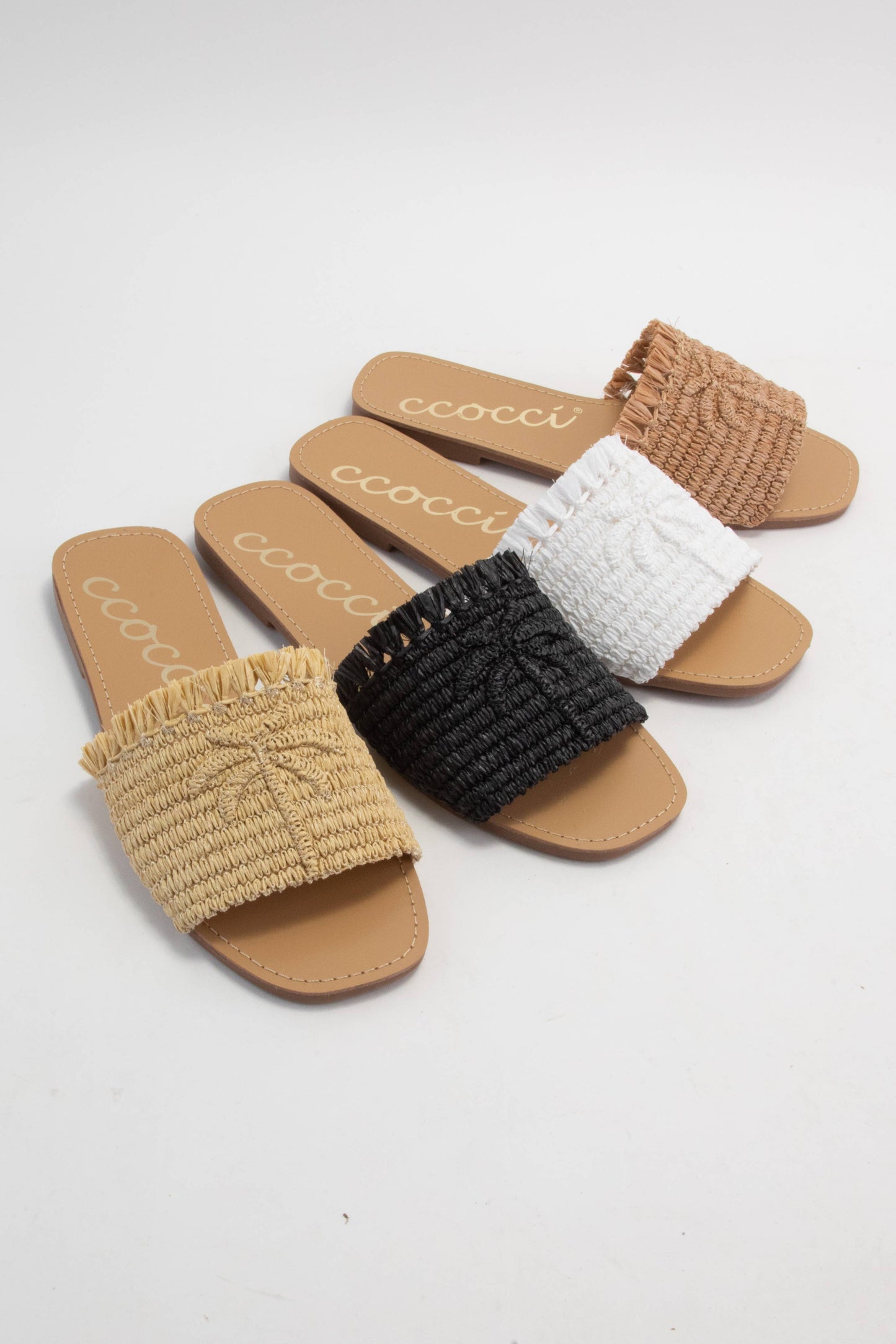 SANDY PALM TREE EMBROIDERY DESIGN RAFFIA SANDAL