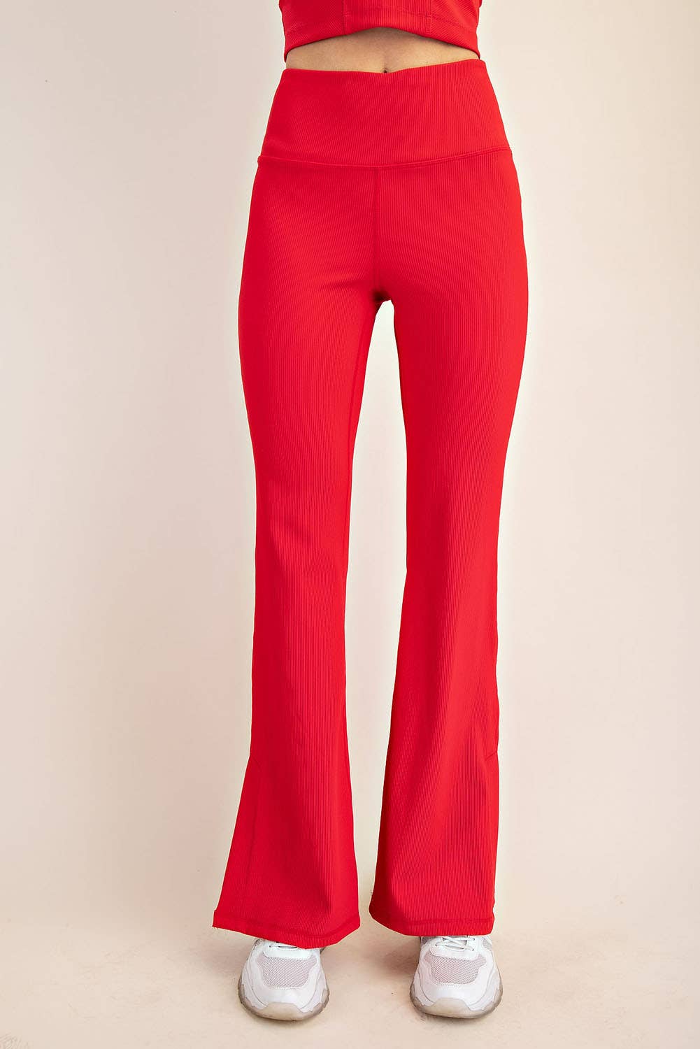 NYLON RIB FLARE LEGGINGS