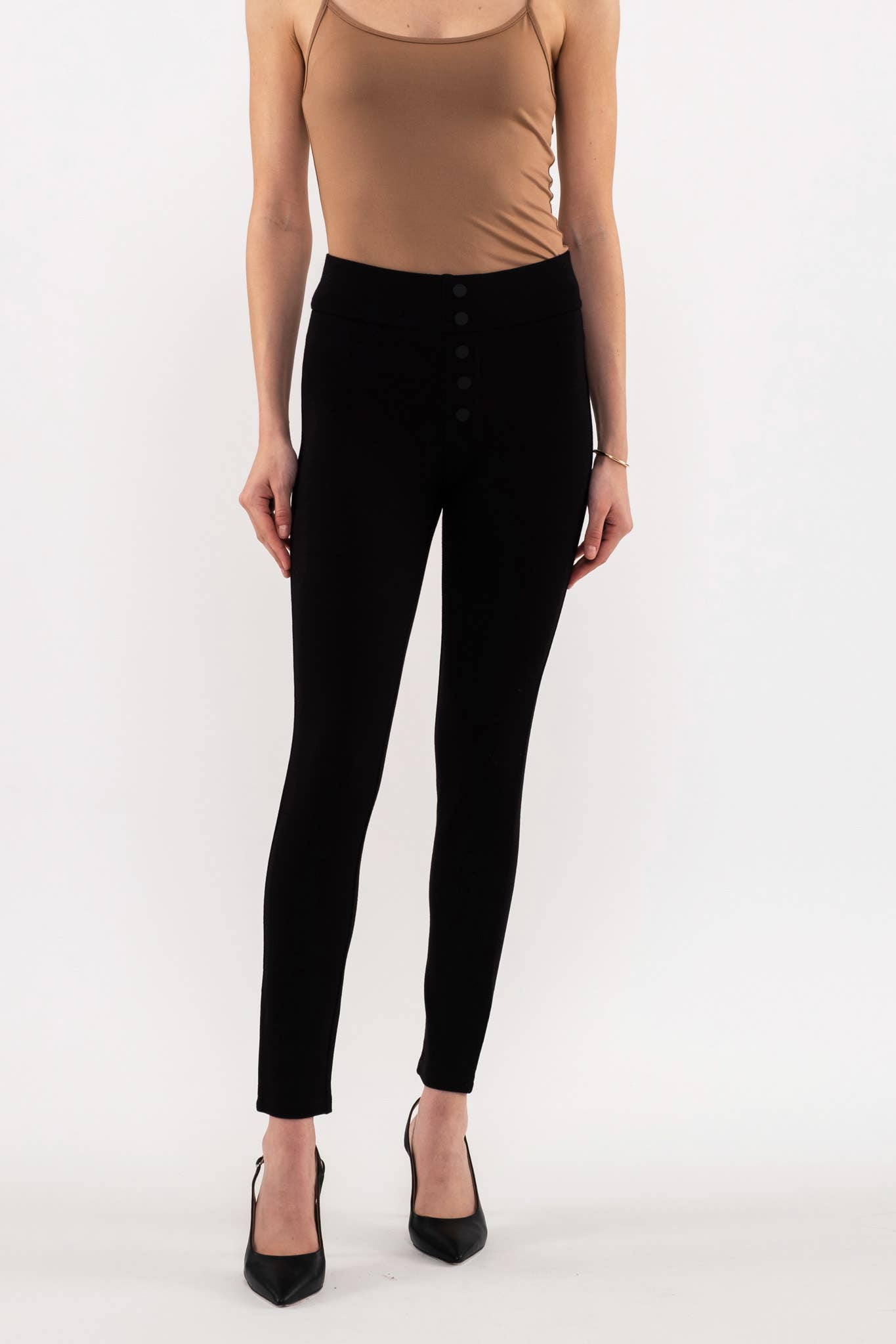 BUTTON DETAIL JEGGINGS