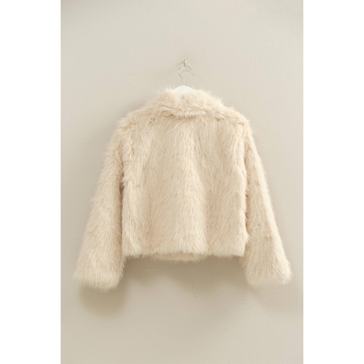 Shawl Collar Faux Fur Jacket