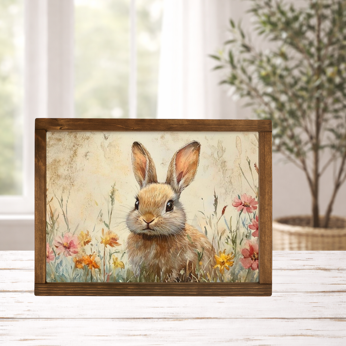 SP2176 - Bunny in Wildflower Field Framed Print