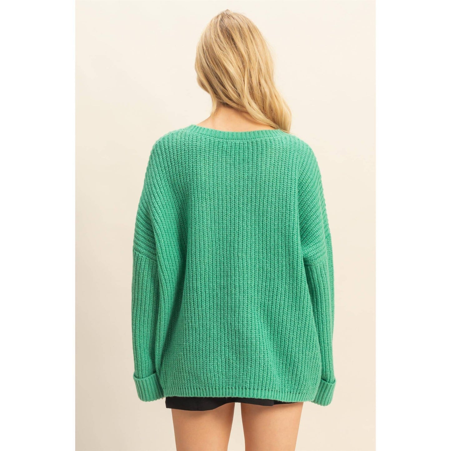 Oversized Casual Ribbed Knit Sweater