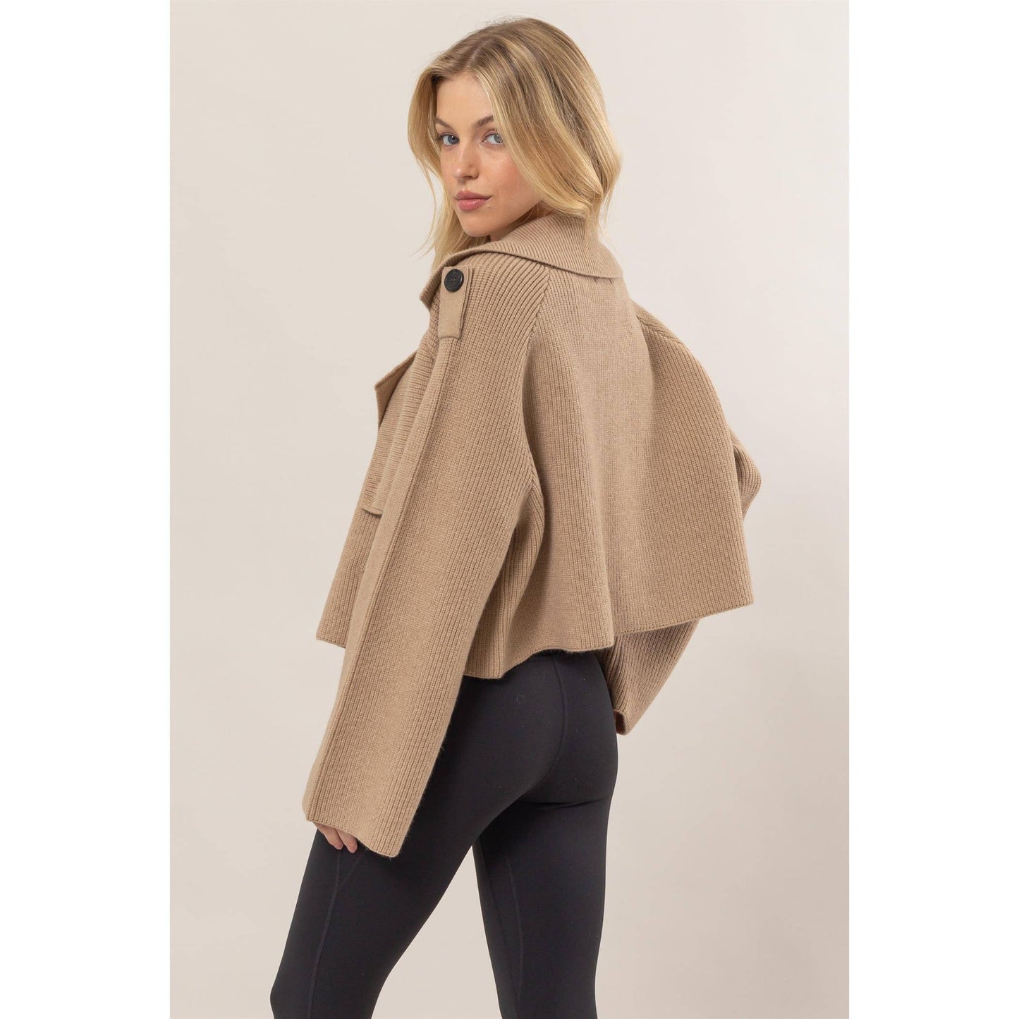 Double Breast Sweater Trench Jacket