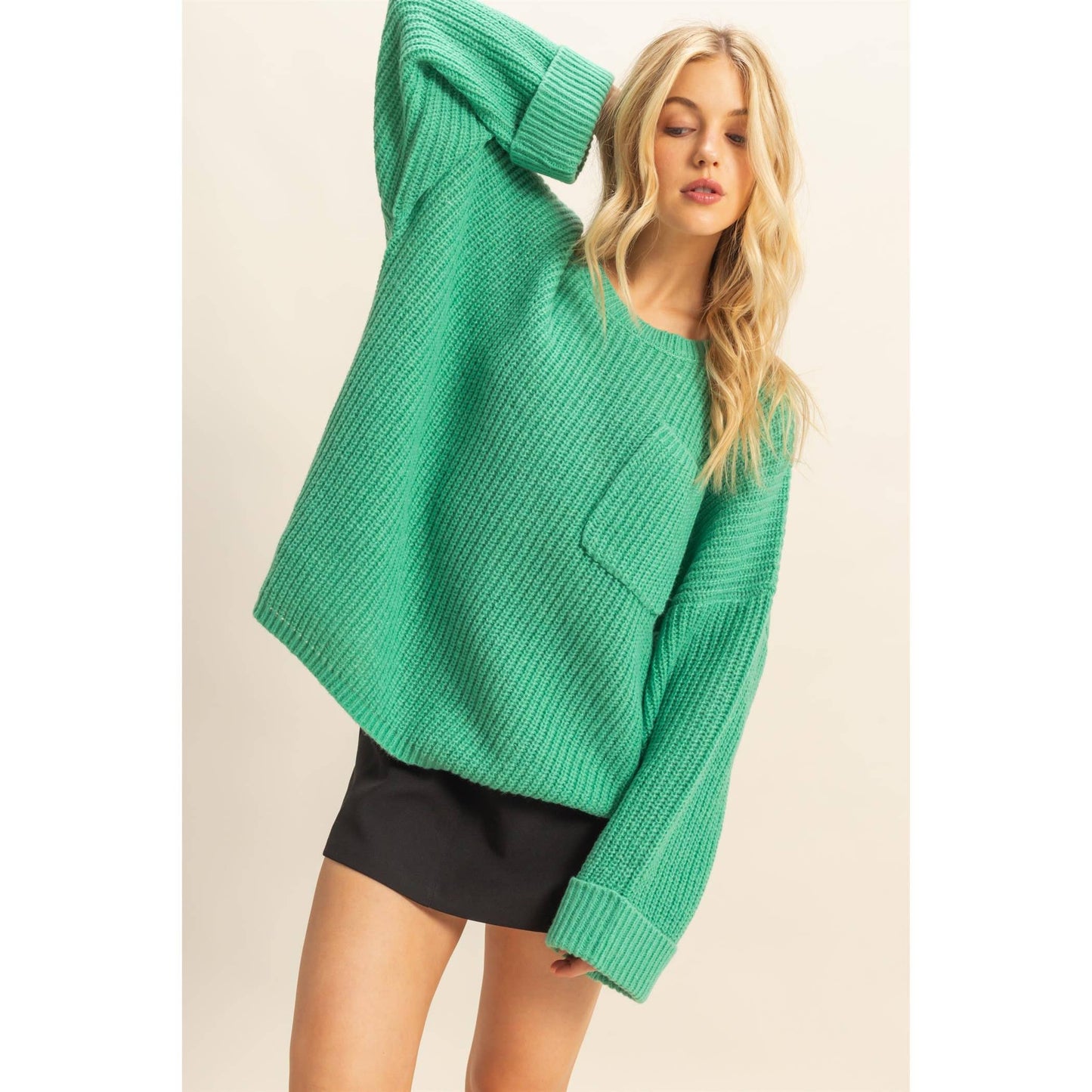 Oversized Casual Ribbed Knit Sweater