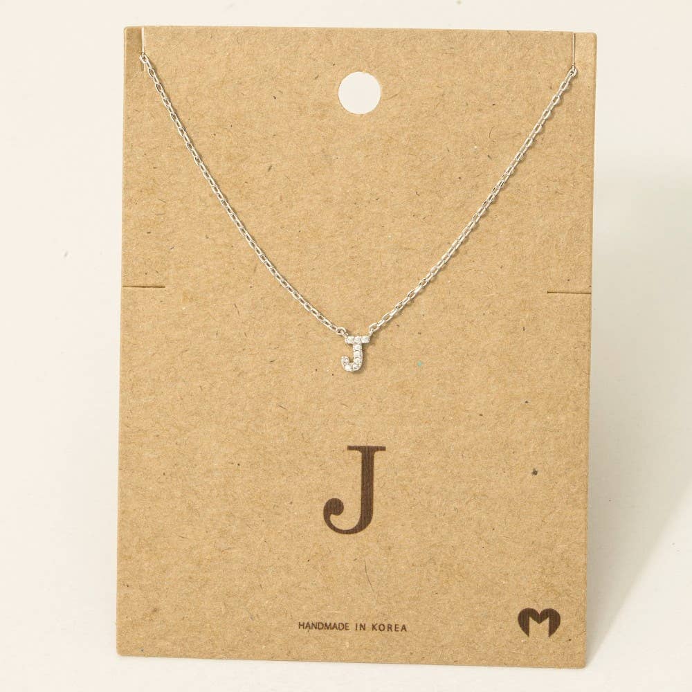 Mini Rhinestone Initial Necklace