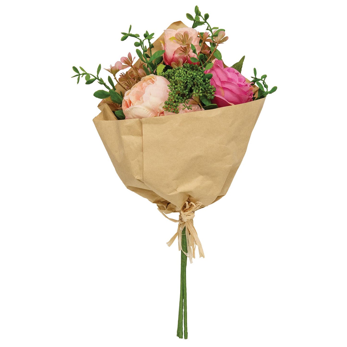 Mixed Cabbage Rose Bouquet - 17.5"