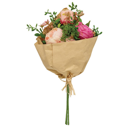 Mixed Cabbage Rose Bouquet - 17.5"