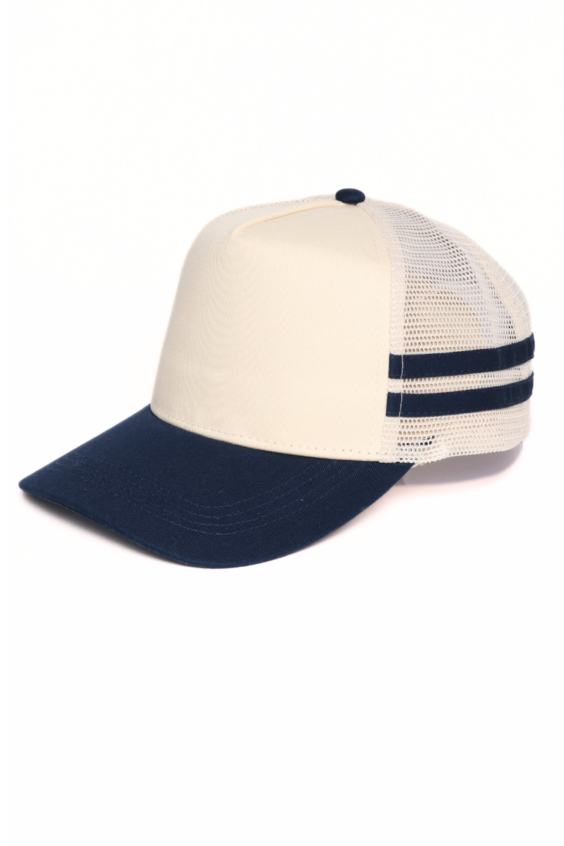 Retro Stripe Mesh Trucker Cap