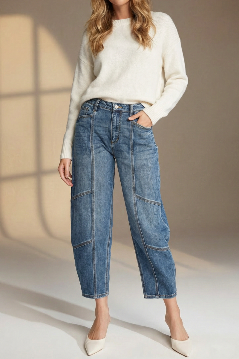 HIGH RISE RELAXED  BARREL JEANS