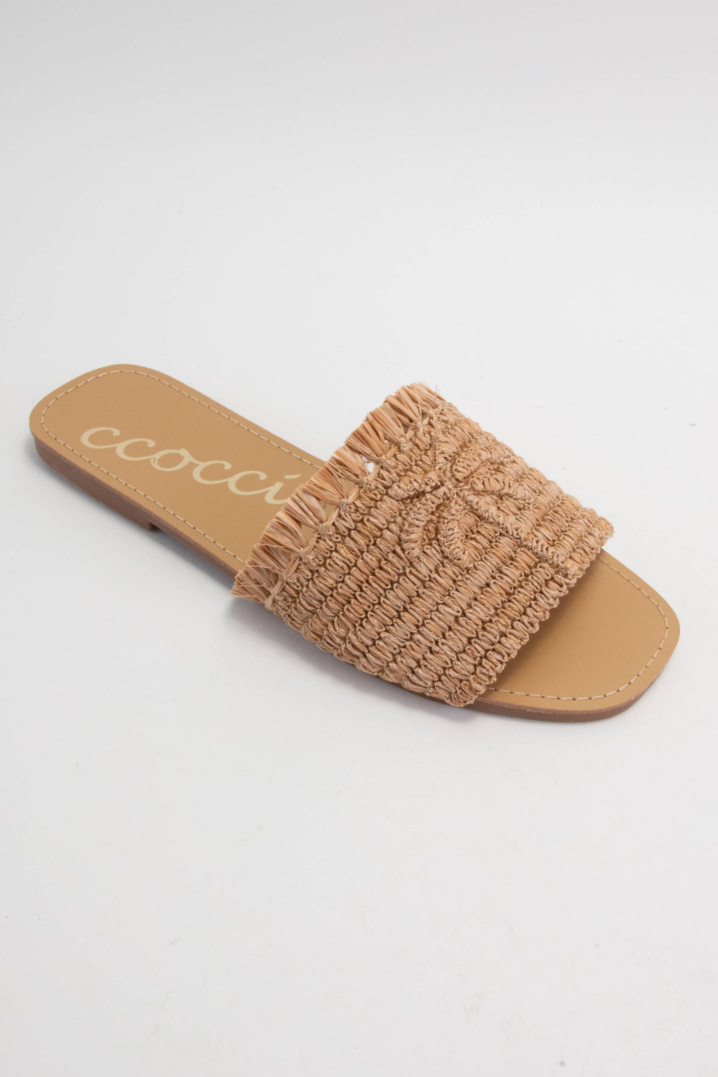 SANDY PALM TREE EMBROIDERY DESIGN RAFFIA SANDAL