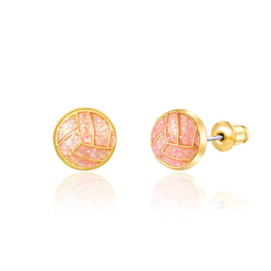 Glitter Volleyball | Cutie Stud Earrings | Hypoallergenic