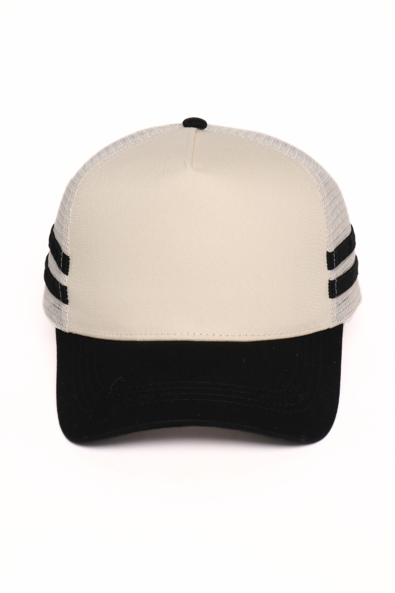 Retro Stripe Mesh Trucker Cap