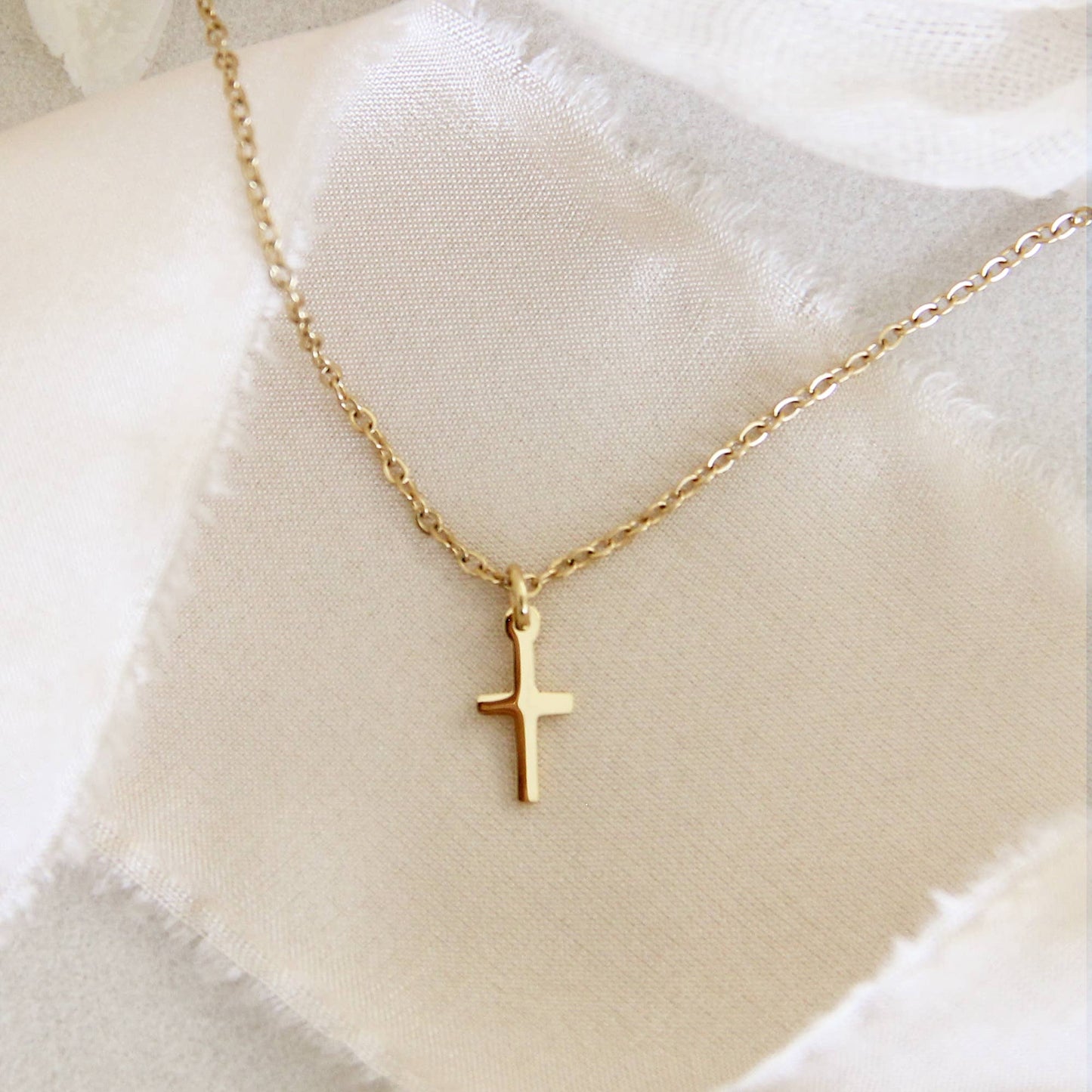 Delicate Cross Necklace, 1 Corinthians 1:18