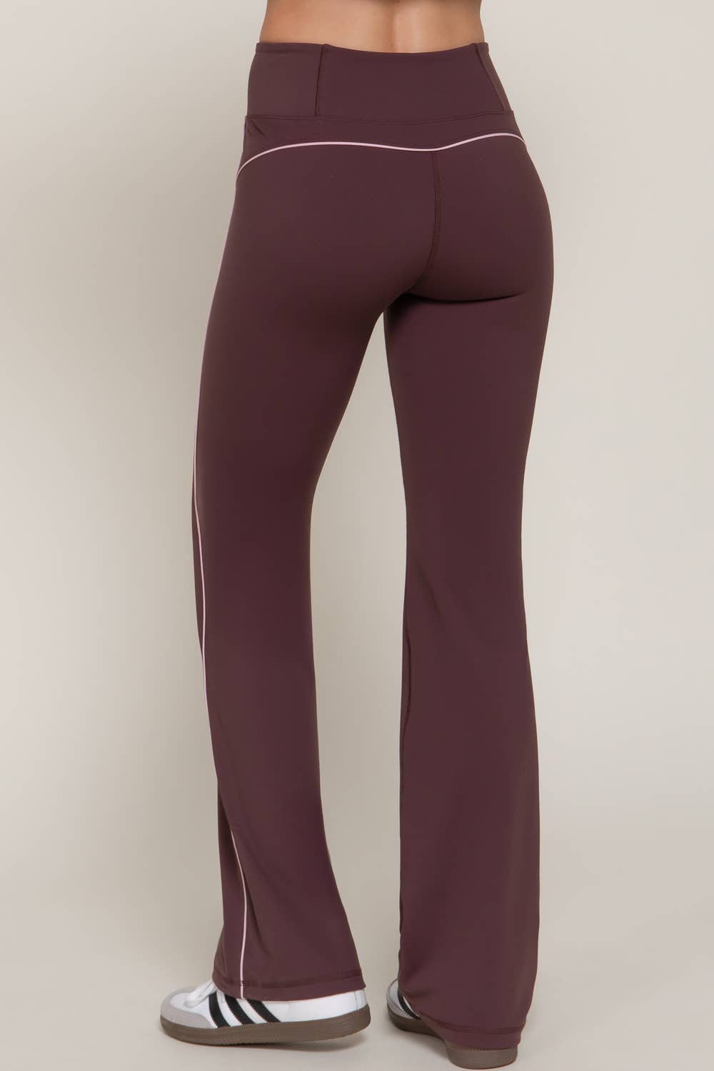 Waist Band Contrast Piping Detail Workout Pants