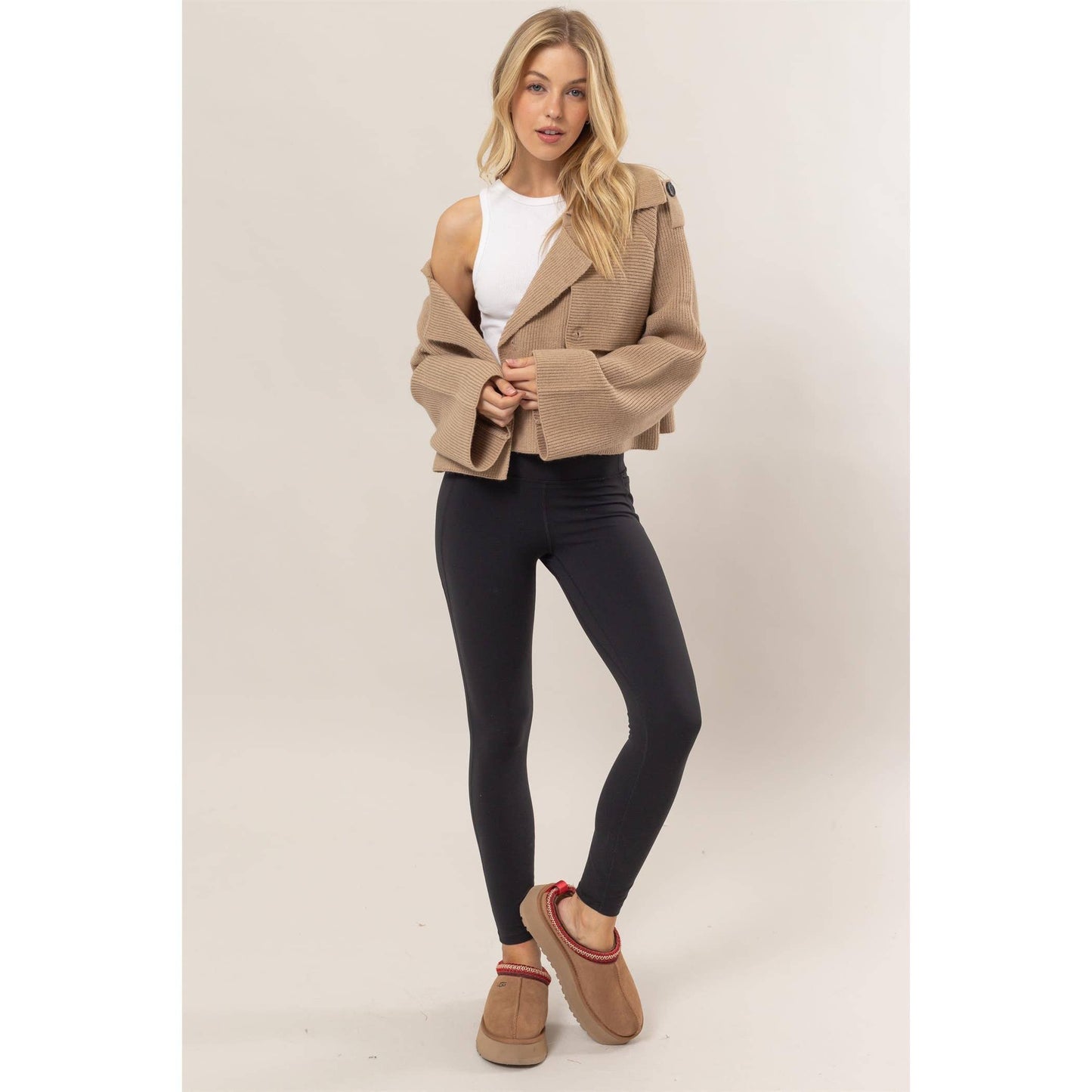 Double Breast Sweater Trench Jacket