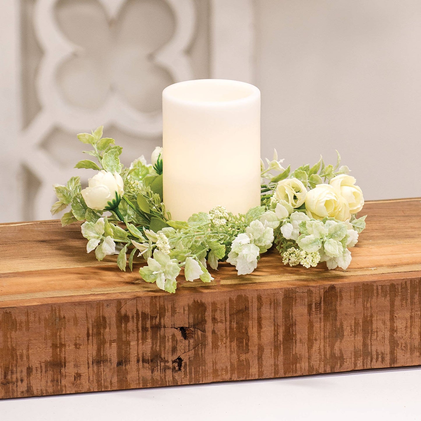 Bridal Rose Blossom Candle Ring - 3.5"
